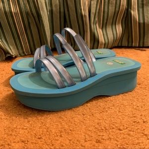 United Colors of Benetton Platform Sandals Blue